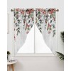 Christmas Red Berries Swag Valance Curtains for Kitchen 28"W x