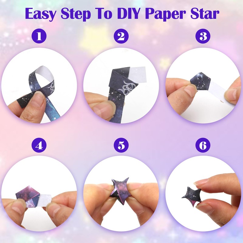 2160 Pcs Constellations Printed Origami Star Paper Strips, Windspeed Origami