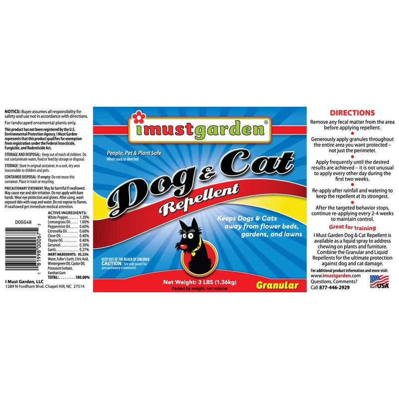 I Must Garden Dog & Cat Repellent - 3lb Granular
