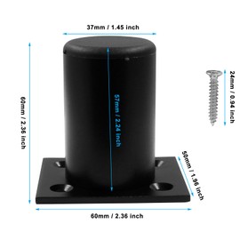 Hordion 4Pcs Furniture Legs 2.4 Inch Cabinet Feet, Metal Sofa Leg Replacement Heavy Duty Furniture Feet with Mounting Screw for Kitchen Shelves Sofa Chair, Black, ZC2311212384