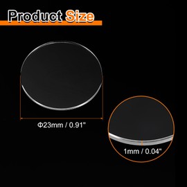 HARFINGTON Watch Crystal Glass Len 23mm Dia 1mm Thick Flat Round Clear Sapphire Glasses Watches Face Crystals Lens Replacement for Watchmaker Repair