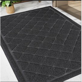 Cybstrax Front Door Mat Indoor Outdoor Entrance, 30" x 48" Heavy Duty All-Season All-Weather Waterproof Doormat Trap Dirt and Moisture Easy Clean Low Profile Patio Porch Entryway Mat
