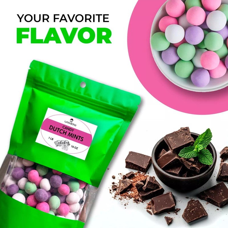 WOODCHA Dutch Mints Candy, Chocolate Covered Mints, Holland Candy, Party