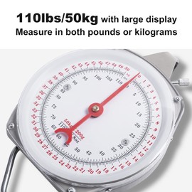 Yogayet Mechanical Hanging Scales 110lb/50kg, Calf Sling and Hanging Weight Scale 2 in 1 Kit, Weighing Sling for Calves Lambs Goats Newborn Livestock Dogs, High Accuracy Spring Dial Weight Scale