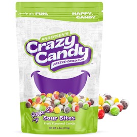 Freeze Dried Sour Candy - Crazy Candy Sour Bites; Intense Tangy, Crunchy and Amplified Tart Flavor, 4.2oz Bag