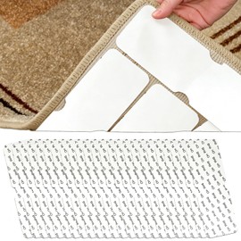 KASURE 24 Pcs Rug Gripper for Laminate Floor, Reusable Carpet Grippers, Anti-Slip Rug Stickers to Stop Rugs Curling, for Wooden, Marble Floors, Tiles (15x5cm)