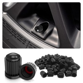 60 PCS Tire Valve Stem Caps, Dustproof Valve Protective Covers with O-Rubber Seal, Universal Fit for Cars, SUVs, Trucks, Bicycles, Automotive Exterior Accessories (Black)