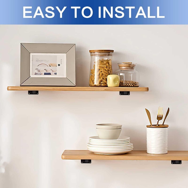 6 Pack Shelf Brackets 12cm, Stainless Steel Floating Shelf Bracket,