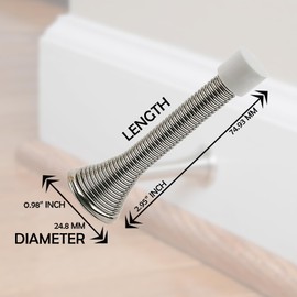 10 PCS - Spring Projection Door Stop in Chrome for Preventing Wall/Door Damage (Pack of 10) - Hardware Solutions