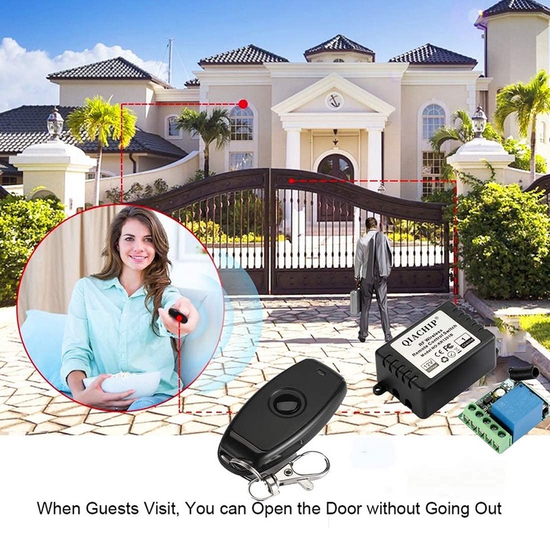 QIACHIP DC 12V 1CH 433Mhz RF Wireless Relay Remote Control