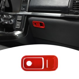 PDKLIN for F150 Glove Box Latch Handle Cover Trim Red for Ford F150 2021 2022 2023 2024 up Red Interior Accessories 2pcs