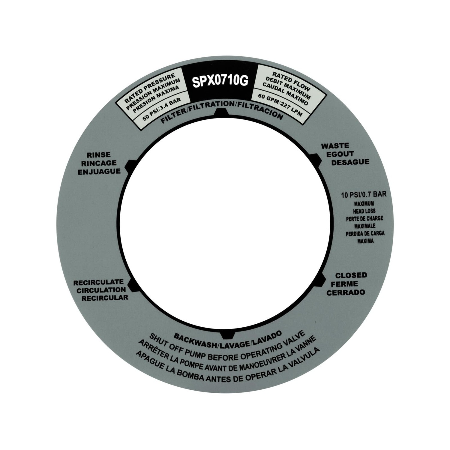 JIOTAR SPX0710G Sand Filter Valves Label Sticker Replacement Hayward ...