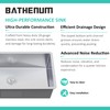 Bathenum 30-inch Undermount Single Bowel Kitchen Sink, Handmade 16 Gauge