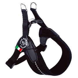 Tre Ponti Fibbia Adjustable Type Soft MESH Soft Mesh Adjustable Cushioning Breathable Harness for Dogs (LTP123) (No. 2, Black)