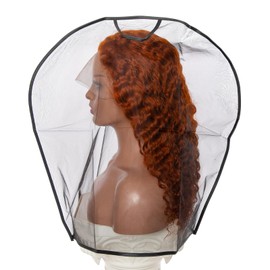 Atimiaza 2 Pcs Wig Cover Storage for Protecting Wigs on Mannequin Wig Head from Dirt and Dust (Black, Large Size)