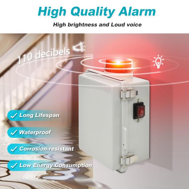 Septic Pump Alarm, Zuomeng High Water Alarm for Sump Pump