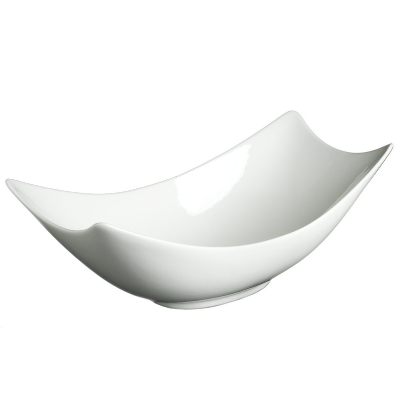 Fortessa Fortaluxe SuperWhite Vitrified China Dinnerware, 13-Inch Rectangular Flair Serving