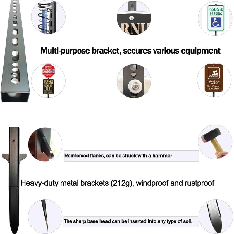 52 Inch Yard Sign Stakes - 4.3 Ft Heavy Duty