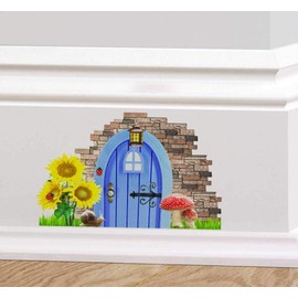 60 Second Makeover Limited Full Colour Blue Fairy Pixie Elf Door Wall Sticker Decal Skirting Board
