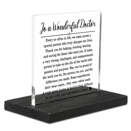 Doctor Appreciation Gift Wood Style Sign, Thank You Gift for Physician or Medical Professional, Inspirational Desk Decor for Doctor Office, Meaningful Plaque for Retirement or Doctor's Day YCT6