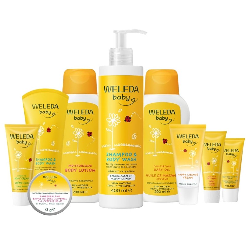 Weleda Baby Body Lotion, Calendula Moisturiser, Moisturising Cream for Baby,
