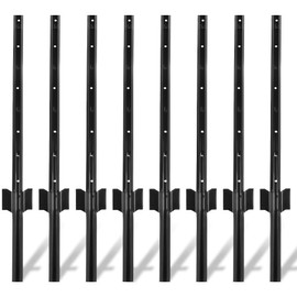 Toriexon Heavy Duty Metal Fence Posts - 7Ft, 5Pack with U-Channel, No Dig Steel Posts for Farms, Yard, Lawn and Outdoor Wire Fencing