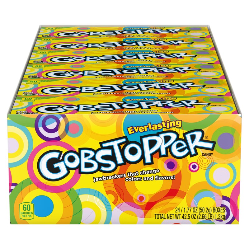 Wonka Everlasting Gobstopper, Candy, Jawbreaker Candy, 1.77 oz (24 ct)