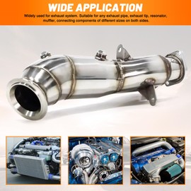 Tongze 2 to 2.5 Inch Exhaust Adapter, 2.1" Length Stainless Steel Duct Reducer Concentric Reducer for Car Customized Modified Exhaust System-2pcs