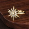 NewZenro Dainty Cz Starburst Stackable Rings for Women 14k Gold