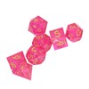 7PCS Polyhedral Dice Clear Numbers Pointed Edges Resin Dice Set