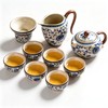 Chinese Tea Pot Sets,10 Pcs Portable Ceramic Cup for Tea,
