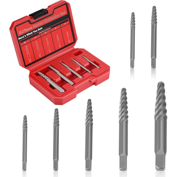 Does not apply 7 Pcs Spiral Screw Extractor Set, Stripped