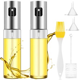 Botella Pulverizador de Aceite de Oliva - 100ml Portátil para Cocinar Dispensador de Aceite Para Todo Tipo de Aceites para Cocina Domésticapara Restaurante Incluye 2 Embudo y 2 Cepillo(100ml/3.4OZ*2)