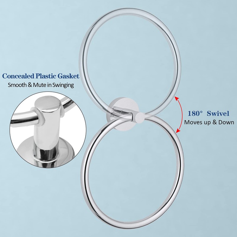 Towel Ring Stainless Steel Round Towel Rings Wall Mounted Towel