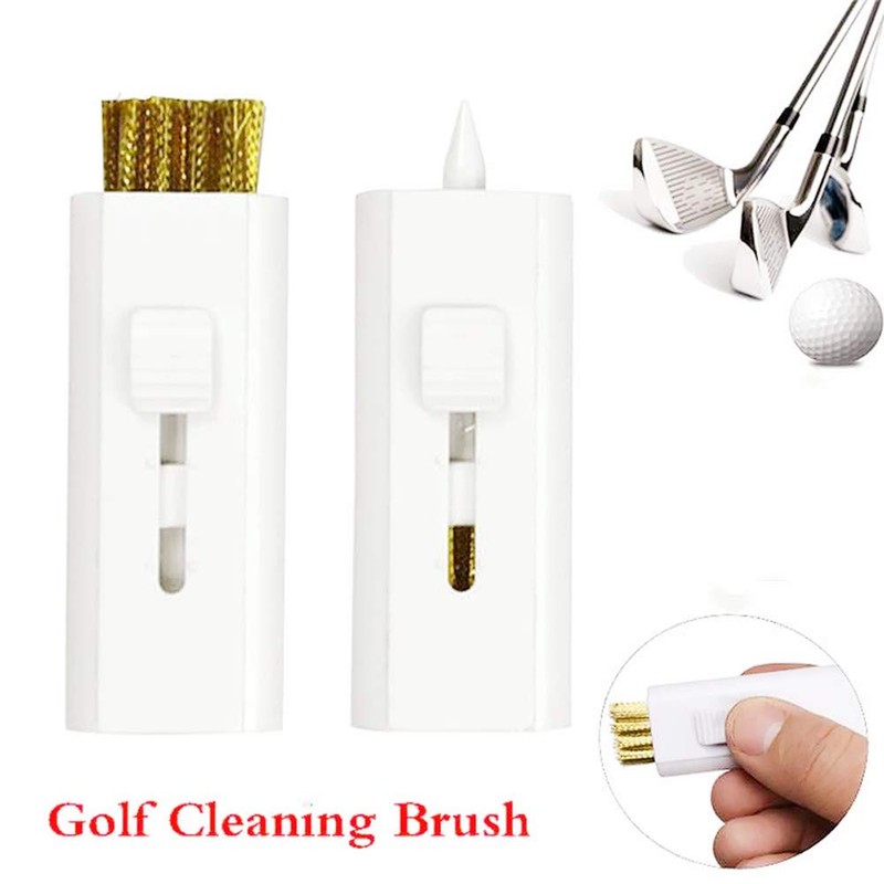 4-Pack Pocket Retractable Golf Club Cleaning Brush Tool - Wire