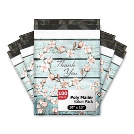 10x13 (100) Cotton Summer Designer Poly Mailers Waterproof Self Sealing Tear Resistant Polymailers Shipping Envelopes Premium Printed Bags For Small Businesses