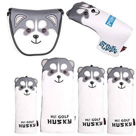 Golf Headcover Driver 440cc 460cc / Wood FW/Utility UT/Putter Cover Mallet Magnetic Type (Compatible with Odyssey 2Ball) / Pin Type (Fits Scotty Cameron Odyssey) Dog (For Wood FW)
