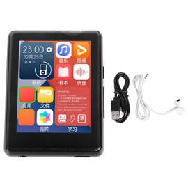 MP4 Player Touchscreen Metal Shell Portable BT Wireless Music Player with Alarm Clock Calender Second Watch Function