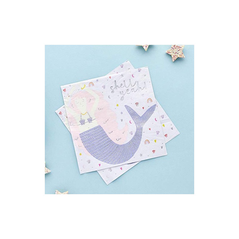 Shell Yeah Mermaid Napkins by Hootyballoo