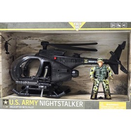 US Army Night Stalker Helicopter with Soldier Figure and Light/Sound