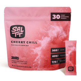 Keto Chow SALTT Electrolytes Powder Packets, Cherry Chill (30 Hydration Packets) - Magnesium, Potassium, Sodium, Trace Minerals - Vegan, Gluten Free, Sugar Free - Travel Essentials - Made in USA