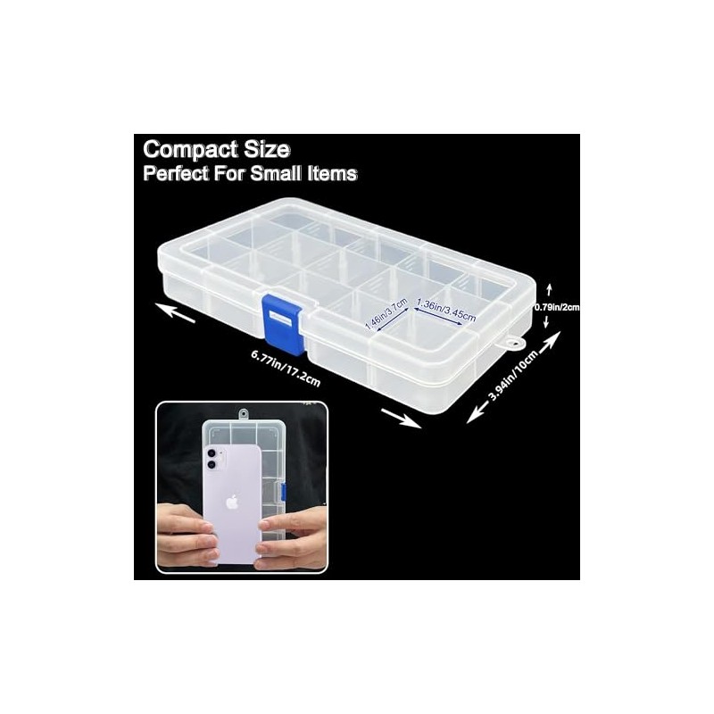 DuoFire Plastic Organizer Container Storage Box Adjustable Divider Removable Grid