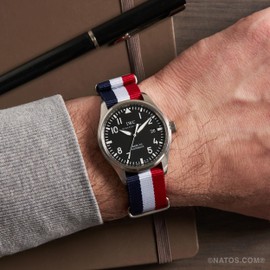 NATOS.COM Red White Blue NATO Watch Strap G10 Military Nylon Strap, Nylon