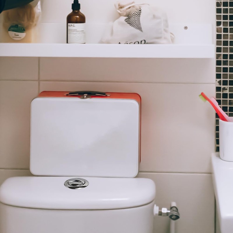 VILLCASE Toilet Flushing Press, 114 mm Silver Double Flushing Toilet
