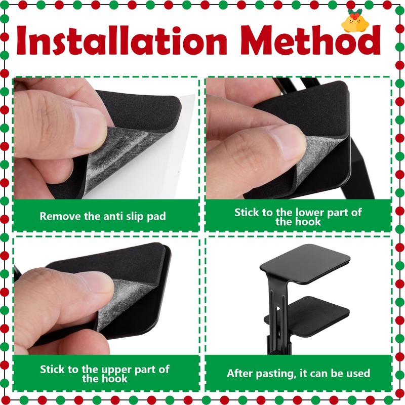 Sfcddtlg 6 Pcs Black Metal Christmas Stocking Holders - Adjustable