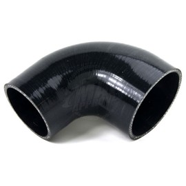 Squirrelly 3.0" to 2.5" Inch Elbow Black Silicone Coupler 3 Layers of Polyester Reinforcement Suitable 90 Degree Reducer Air Intakes Intercooler Piping