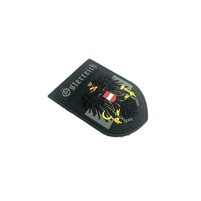 Austrian Crest Black Grey Airsoft Velcro PVC Patch