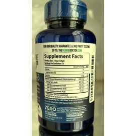 The Veggie Doctor FISH OIL SUPPLEMENT Omega 3 6 9 Fatty Acid Vegan DHA DPA EPA 60ct VEGGIE DOCTOR