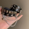 UINSUE Leather Bracelet Combo Metal Star & Spike Inlay Grunge