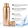 Pure Copper Water Bottle 34 Ounce with Jute Carry Bag